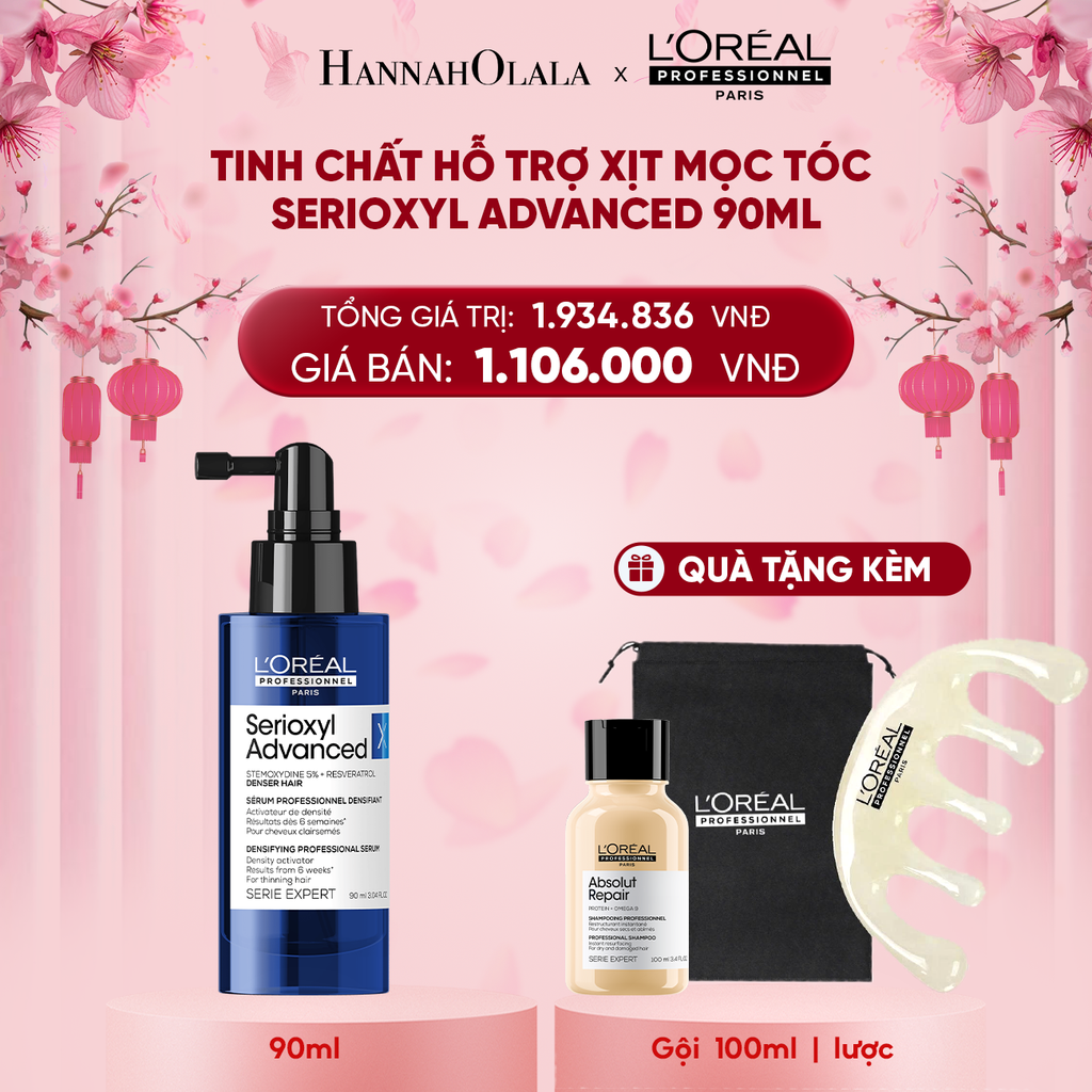  DEAL 1: TINH CHẤT HỖ TRỢ XỊT MỌC TÓC L'OREAL PROFESSIONNEL SERIOXYL ADVANCED 90ML 