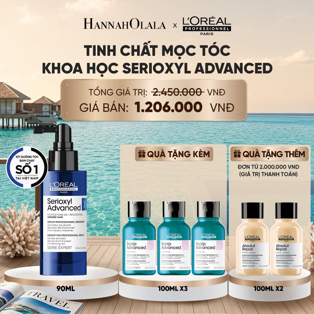  TINH CHẤT HỖ TRỢ XỊT MỌC TÓC L'OREAL PROFESSIONNEL SERIOXYL ADVANCED 90ML 