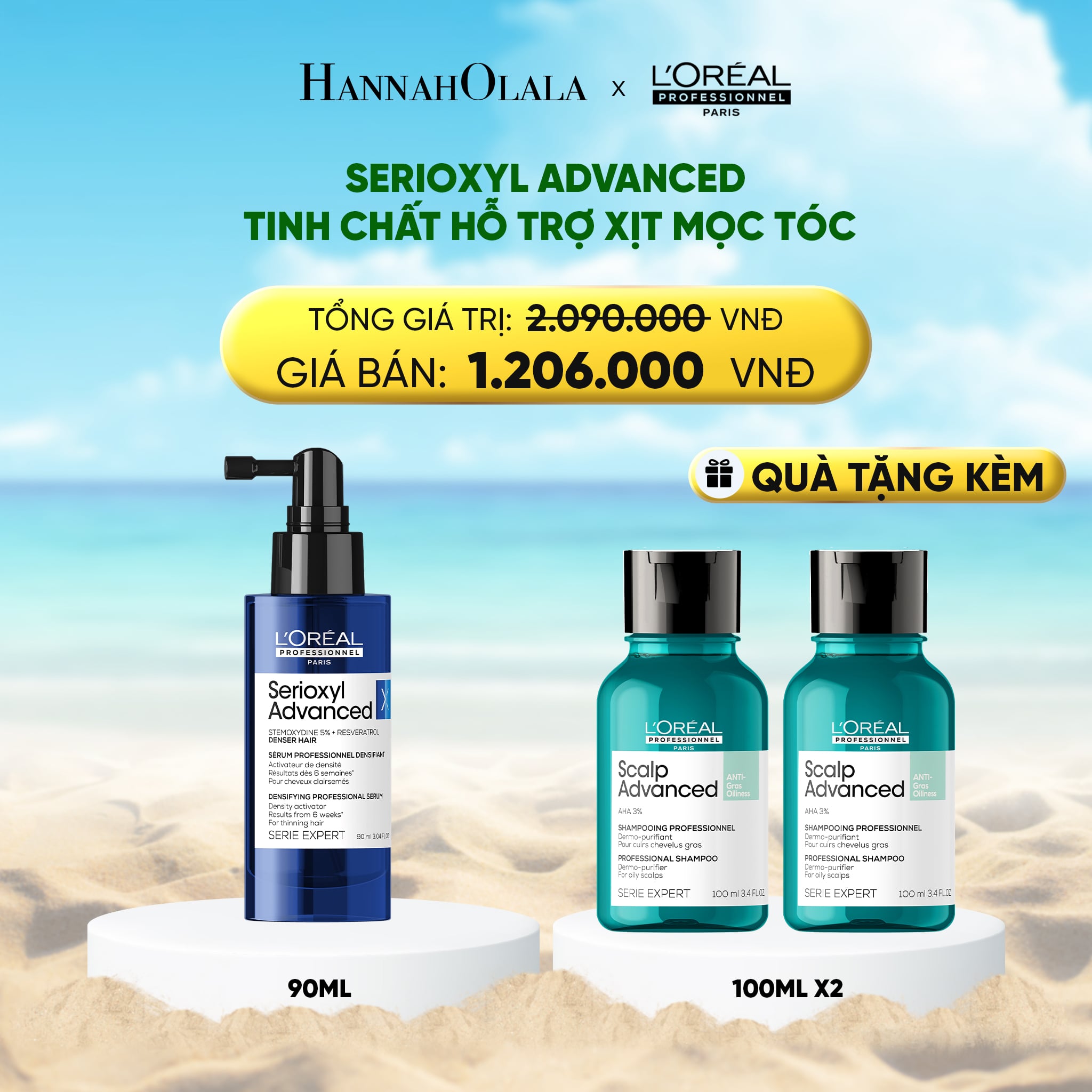 Serum Hỗ Trợ Xịt Mọc Tóc L'Oréal Professionnel Serioxyl Advanced 90ml