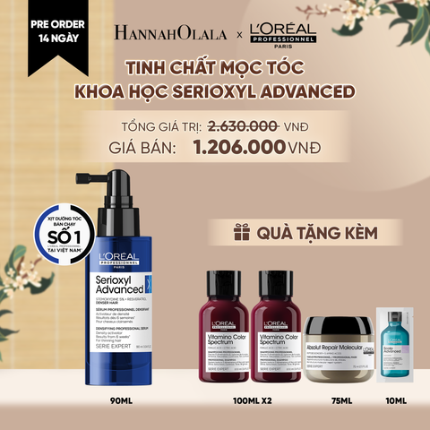  [PREORDER 14 NGÀY] TINH CHẤT HỖ TRỢ XỊT MỌC TÓC L'OREAL PROFESSIONNEL SERIOXYL ADVANCED 90ML - A285 