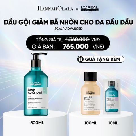  DEAL 12: DẦU GỘI GIẢM BÃ NHỜN CHO DA ĐẦU DƯ DẦU SCALP ADVANCED 500ML 