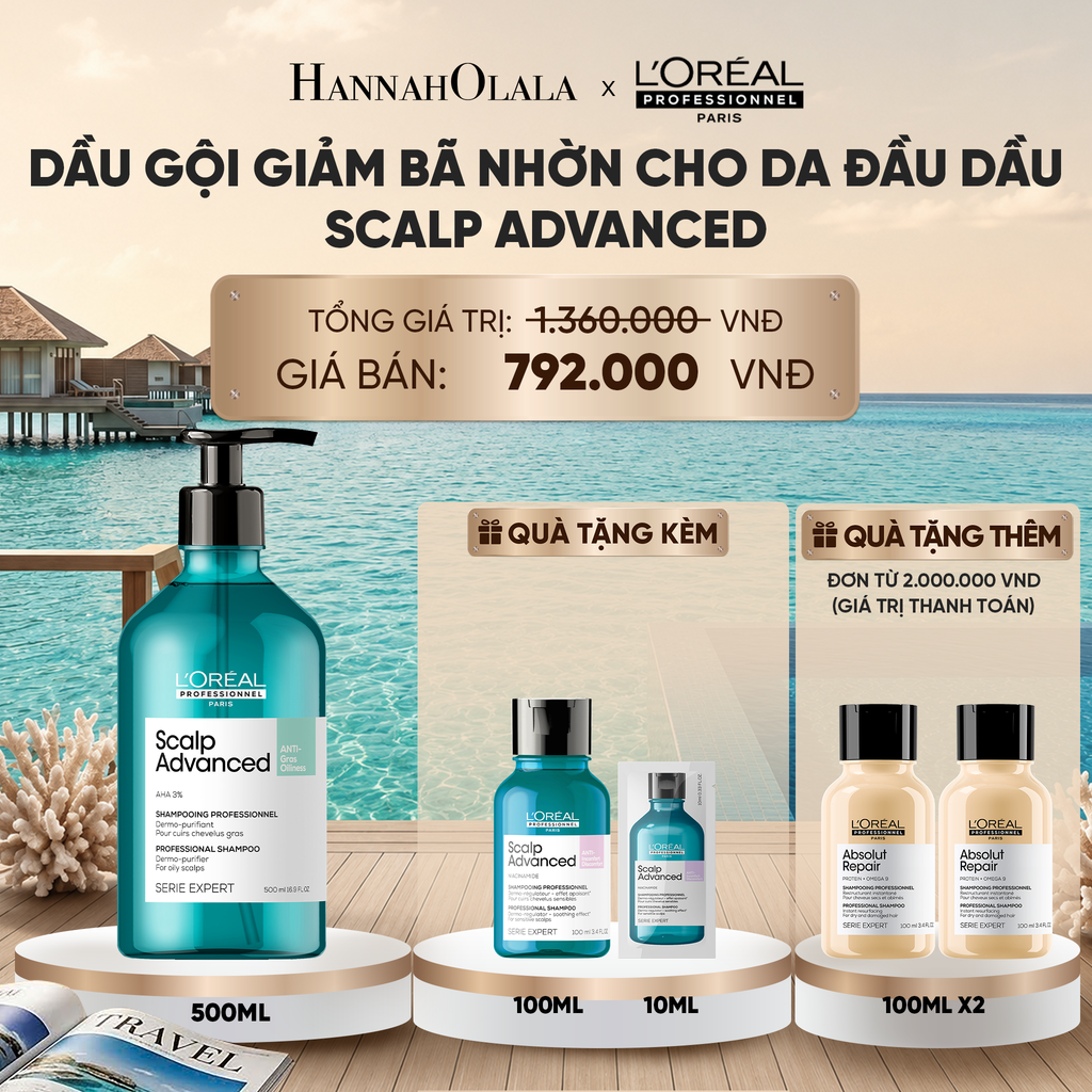  DẦU GỘI GIẢM BÃ NHỜN CHO DA ĐẦU DƯ DẦU SCALP ADVANCED 500ML_ D1451 