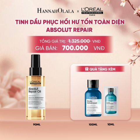  TINH DẦU ĐA NĂNG PHỤC HỒI TÓC HƯ TỔN TOÀN DIỆN 10 TRONG 1 L'ORÉAL PROFESSIONNEL SERIE EXPERT ABSOLUT REPAIR GOLD 90ML - A1260 
