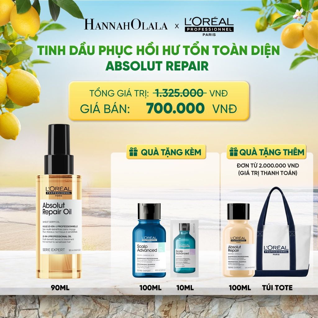  TINH DẦU ĐA NĂNG PHỤC HỒI TÓC HƯ TỔN TOÀN DIỆN 10 TRONG 1 L'ORÉAL PROFESSIONNEL SERIE EXPERT ABSOLUT REPAIR GOLD 90ML - DEAL 03 - A474 