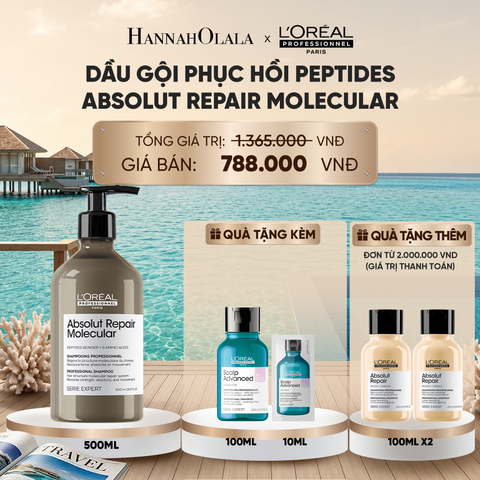  DẦU GỘI PHỤC HỒI TÓC HƯ TỔN CHUYÊN SÂU SERIE EXPERT ABSOLUT REPAIR MOLECULAR 500ML_ D1419 