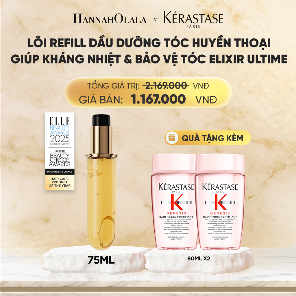  [MỚI] LÕI THAY THẾ TINH DẦU DƯỠNG GIÚP TÓC BÓNG MƯỢT & GIẢM CHẺ NGỌN - KÉRASTASE ELIXIR ULTIME OIL 75ML 