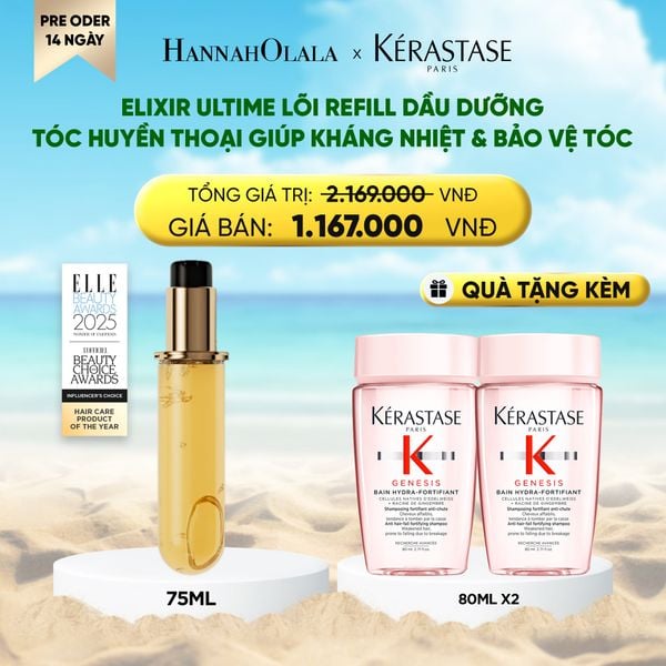  [ PRE ODER 14 NGÀY ] [MỚI] LÕI THAY THẾ TINH DẦU DƯỠNG GIÚP TÓC BÓNG MƯỢT & GIẢM CHẺ NGỌN - KÉRASTASE ELIXIR ULTIME OIL 75ML 