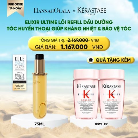  [ PRE ODER 14 NGÀY ] [MỚI] LÕI THAY THẾ TINH DẦU DƯỠNG GIÚP TÓC BÓNG MƯỢT & GIẢM CHẺ NGỌN - KÉRASTASE ELIXIR ULTIME OIL 75ML 