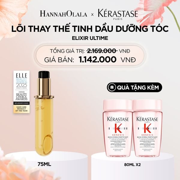  DEAL 2: [MỚI] LÕI THAY THẾ TINH DẦU DƯỠNG GIÚP TÓC BÓNG MƯỢT & GIẢM CHẺ NGỌN - KÉRASTASE ELIXIR ULTIME OIL 75ML 