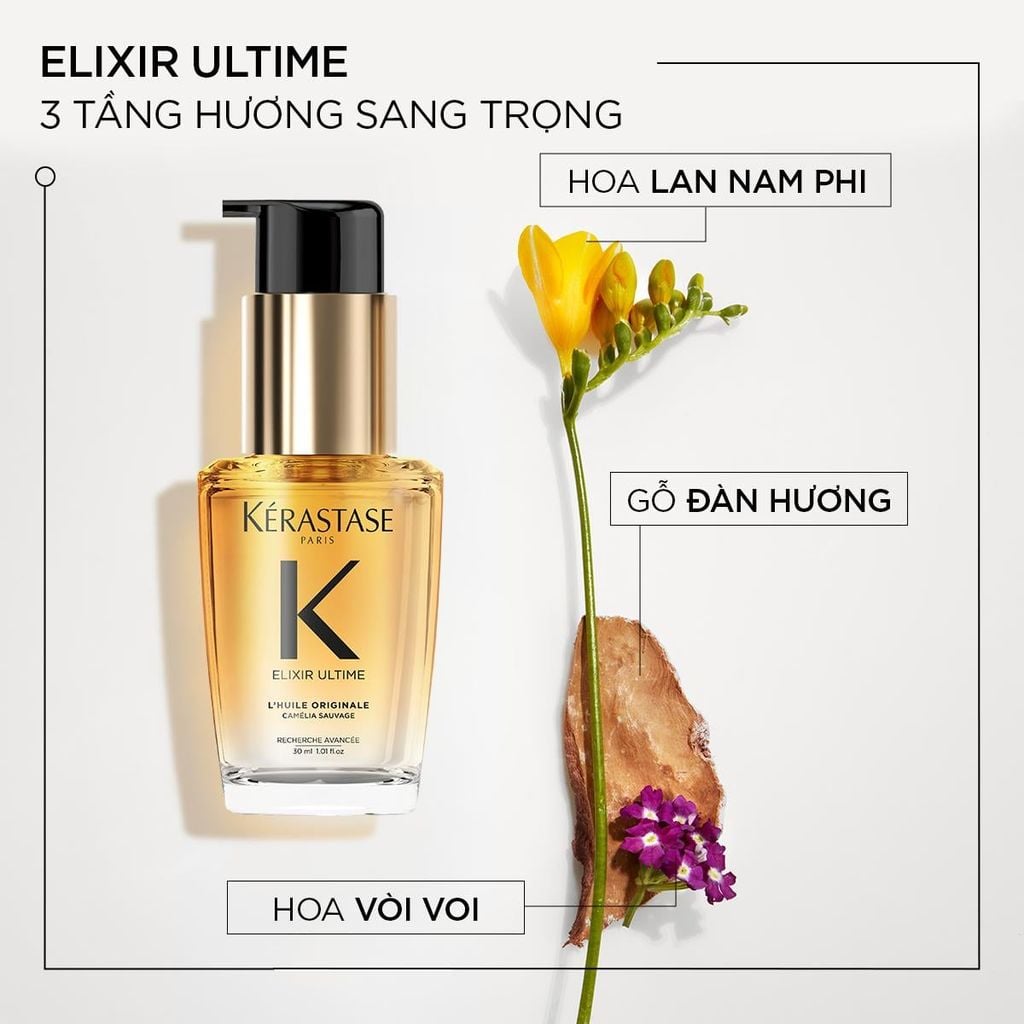  TINH DẦU DƯỠNG TÓC BÁN CHẠY NHẤT THẾ GIỚI ELIXIR ULTIME PHIÊN BẢN MỚI 30ML - D02 
