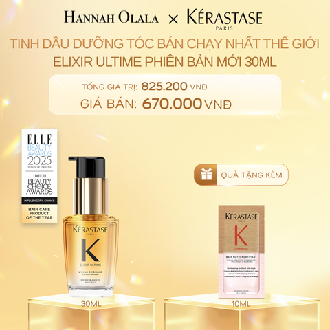  DEAL 6: TINH DẦU DƯỠNG TÓC BÁN CHẠY NHẤT THẾ GIỚI ELIXIR ULTIME PHIÊN BẢN MỚI 30ML 