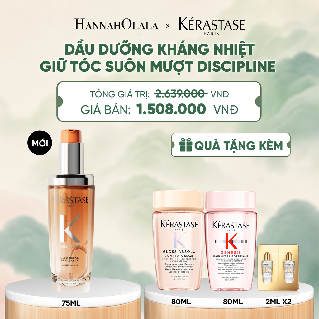  MỚI - DẦU DƯỠNG TÓC DISCIPLINE GIÚP KHÁNG NHIỆT & GIỮ NẾP TÓC SUÔN MƯỢT 75ML DISCIPLINE L'HUILE OLEO-RELAX - A394 