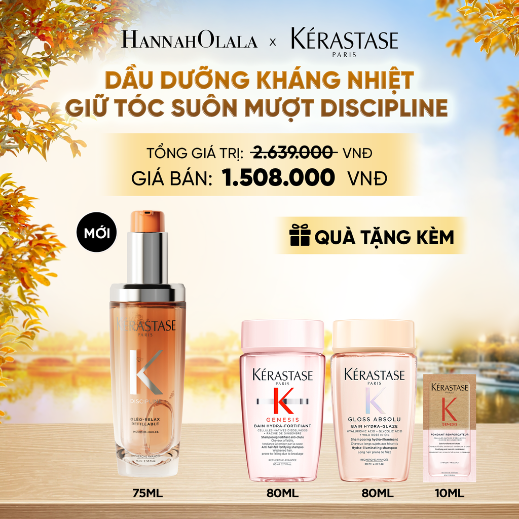  MỚI - DẦU DƯỠNG TÓC DISCIPLINE GIÚP KHÁNG NHIỆT & GIỮ NẾP TÓC SUÔN MƯỢT 75ML DISCIPLINE L'HUILE OLEO-RELAX - E486 