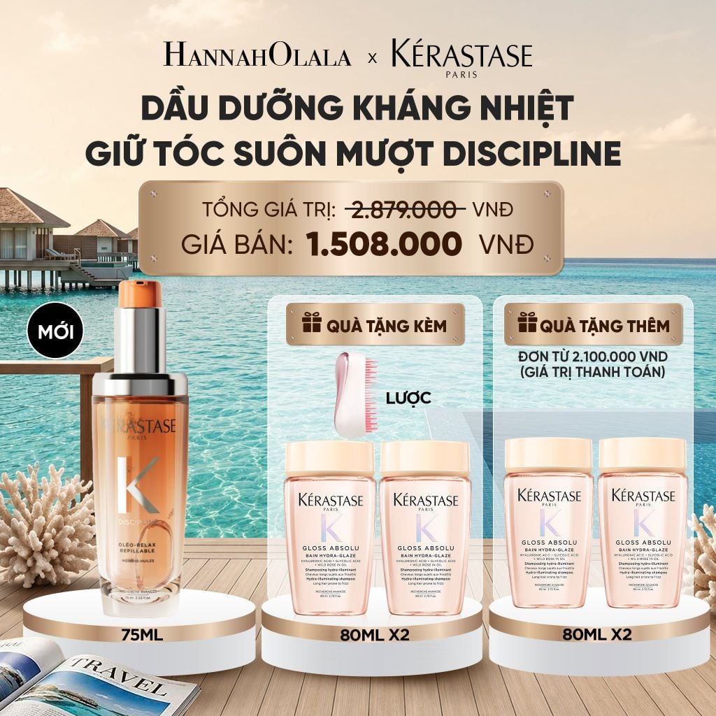  MỚI - DẦU DƯỠNG TÓC DISCIPLINE GIÚP KHÁNG NHIỆT & GIỮ NẾP TÓC SUÔN MƯỢT 75ML DISCIPLINE L'HUILE OLEO-RELAX_ D635 