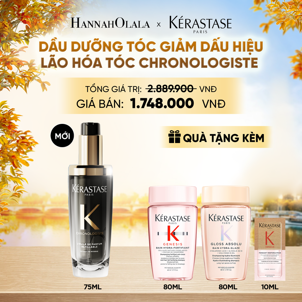  [LẦN ĐẦU RA MẮT] DẦU DƯỠNG TÓC KÉRASTASE CHRONOLOGISTE GIẢM DẤU HIỆU LÃO HÓA TÓC 75ML L'HUILE DE PARFUM - E489 