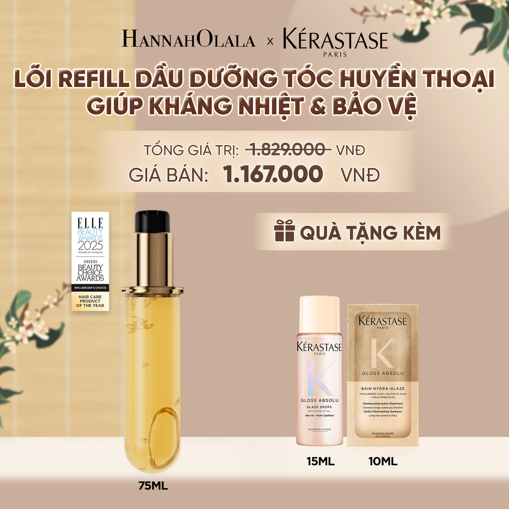  [MỚI] LÕI THAY THẾ TINH DẦU DƯỠNG GIÚP TÓC BÓNG MƯỢT & GIẢM CHẺ NGỌN - KÉRASTASE ELIXIR ULTIME OIL 75ML - A262 