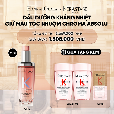  MỚI - DẦU DƯỠNG TÓC CHROMA ABSOLU GIÚP KHÁNG NHIỆT & GIỮ MÀU TÓC NHUỘM 75ML L'HUILE CHROMA ÉCLAT HAIR OIL - D08 