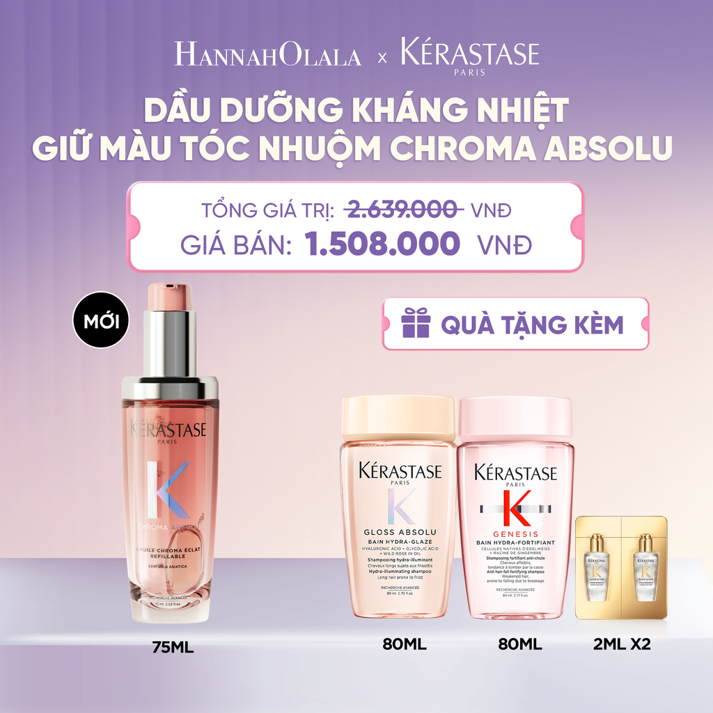  MỚI - DẦU DƯỠNG TÓC CHROMA ABSOLU GIÚP KHÁNG NHIỆT & GIỮ MÀU TÓC NHUỘM 75ML L'HUILE CHROMA ÉCLAT HAIR OIL  - L008 