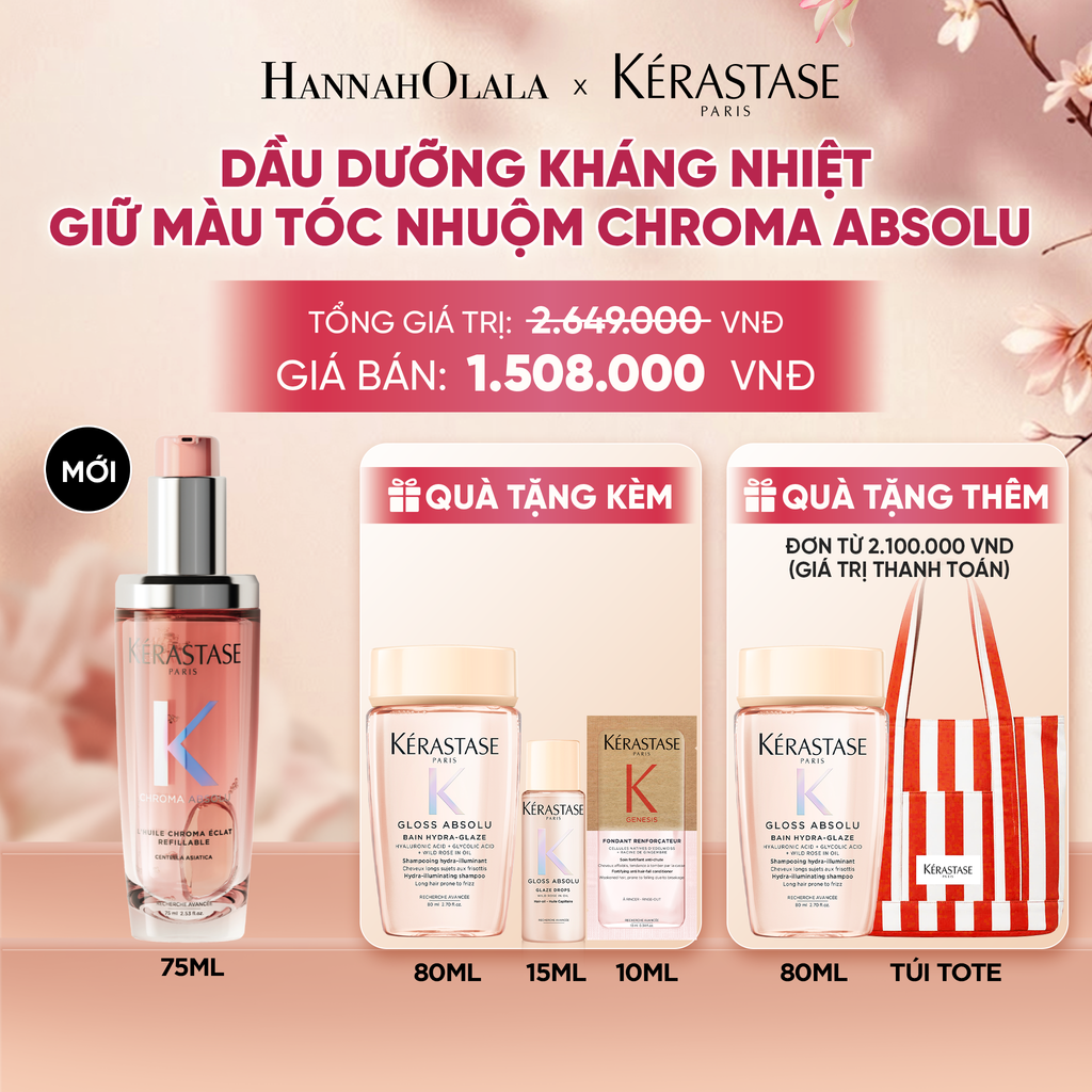  MỚI - DẦU DƯỠNG TÓC CHROMA ABSOLU GIÚP KHÁNG NHIỆT & GIỮ MÀU TÓC NHUỘM 75ML L'HUILE CHROMA ÉCLAT HAIR OIL - A612 