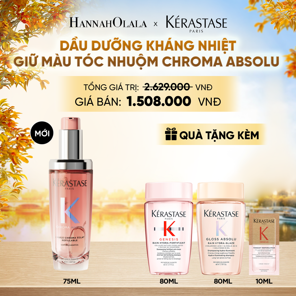  MỚI - DẦU DƯỠNG TÓC CHROMA ABSOLU GIÚP KHÁNG NHIỆT & GIỮ MÀU TÓC NHUỘM 75ML L'HUILE CHROMA ÉCLAT HAIR OIL - E485 