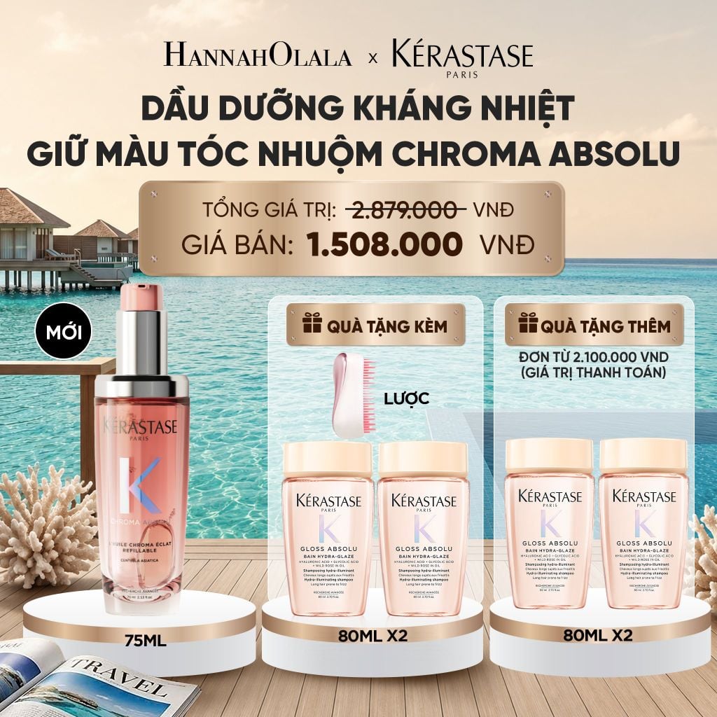  MỚI - DẦU DƯỠNG TÓC CHROMA ABSOLU GIÚP KHÁNG NHIỆT & GIỮ MÀU TÓC NHUỘM 75ML L'HUILE CHROMA ÉCLAT HAIR OIL_ D691 