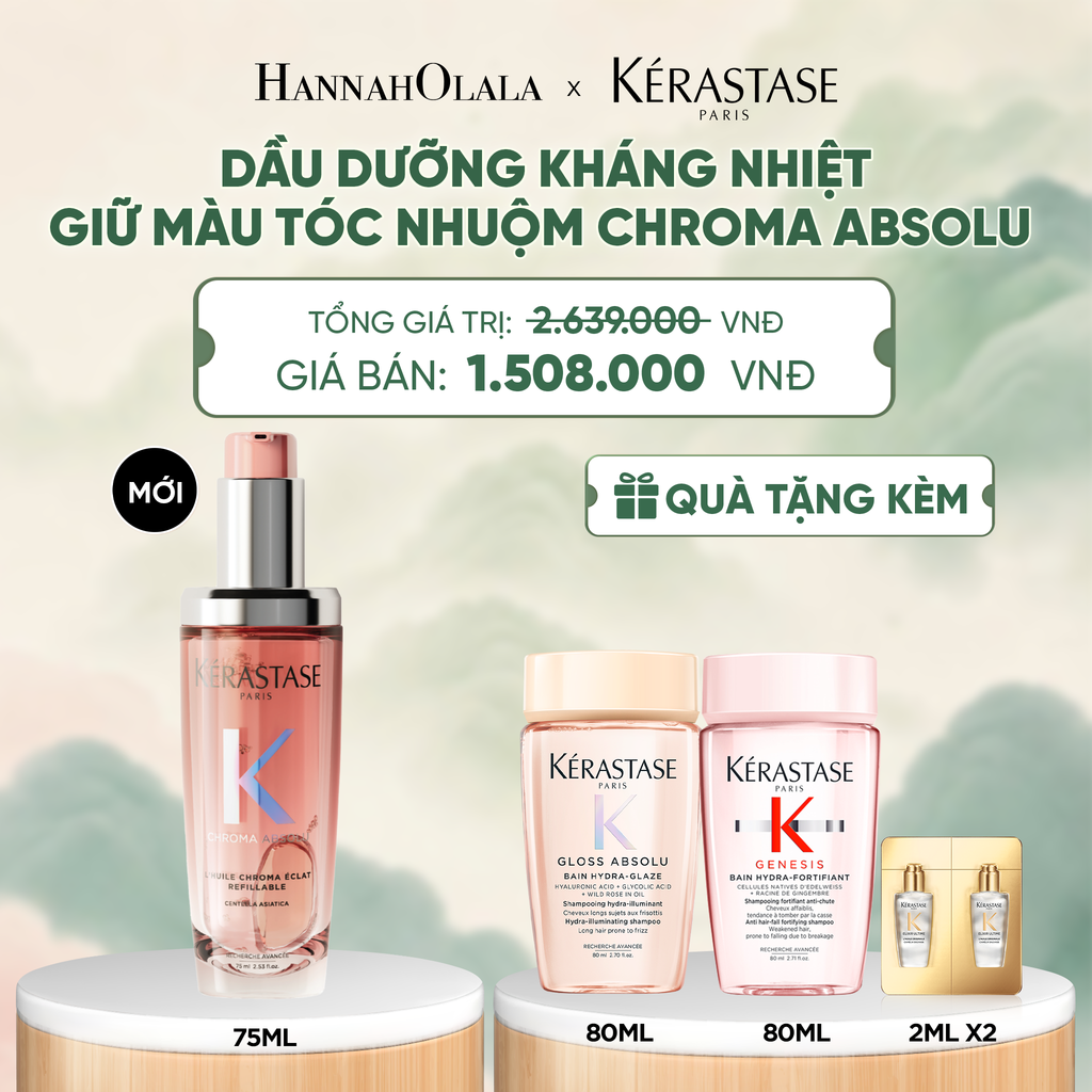  MỚI - DẦU DƯỠNG TÓC CHROMA ABSOLU GIÚP KHÁNG NHIỆT & GIỮ MÀU TÓC NHUỘM 75ML L'HUILE CHROMA ÉCLAT HAIR OIL - A393 