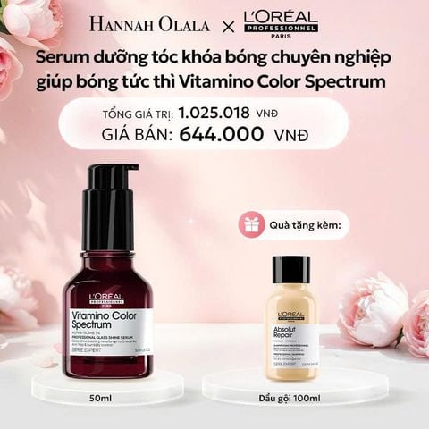  E1079: DEAL 10: SERUM DƯỠNG TÓC KHÓA BÓNG CHUYÊN NGHIỆP GIÚP BÓNG TÓC TỨC THÌ L'ORÉAL PROFESSIONNEL VITAMINO COLOR SPECTRUM 50ML 