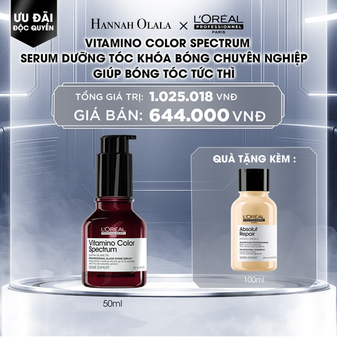  DEAL 10: SERUM DƯỠNG TÓC KHÓA BÓNG CHUYÊN NGHIỆP GIÚP BÓNG TÓC TỨC THÌ L'ORÉAL PROFESSIONNEL VITAMINO COLOR SPECTRUM 50ML 