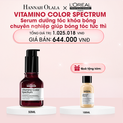  E828_DEAL 9: SERUM DƯỠNG TÓC KHÓA BÓNG CHUYÊN NGHIỆP GIÚP BÓNG TÓC TỨC THÌ L'ORÉAL PROFESSIONNEL VITAMINO COLOR SPECTRUM 50ML 