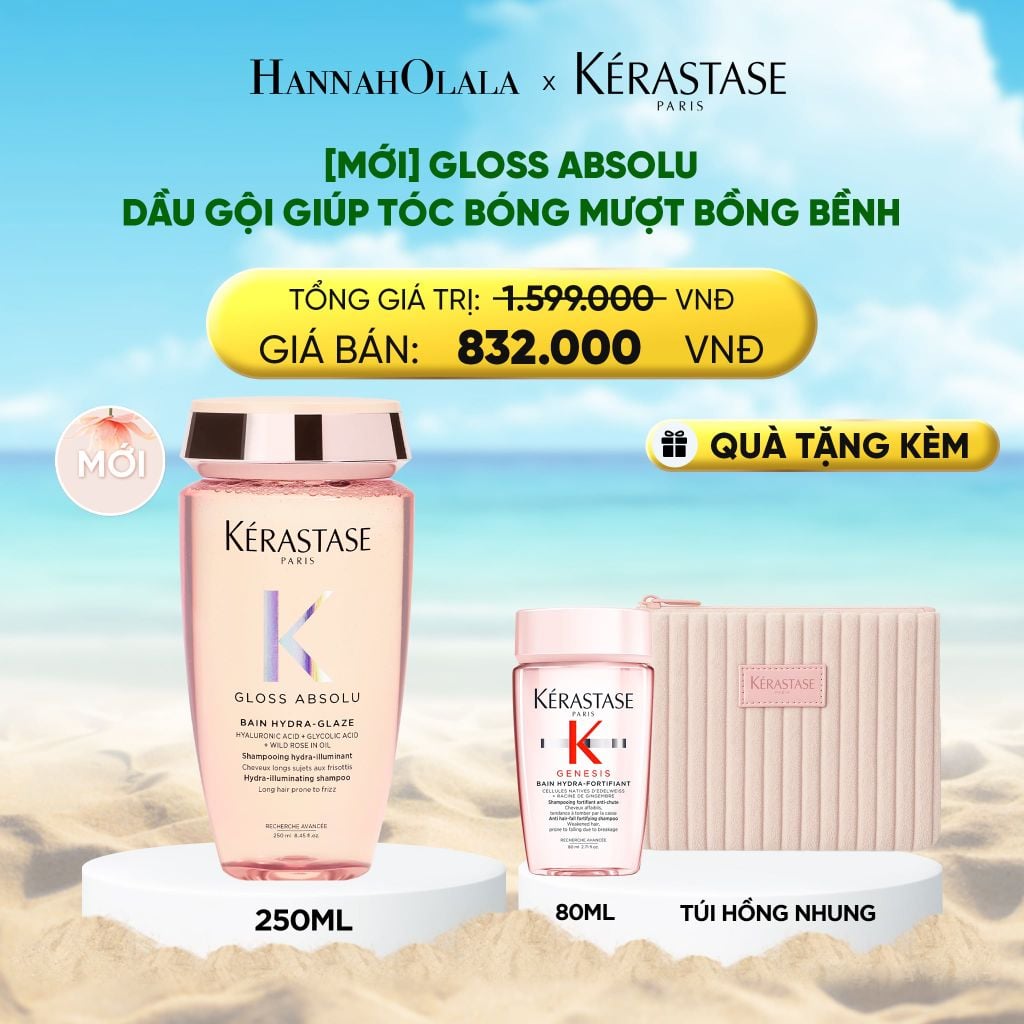  [SẢN PHẨM MỚI] DẦU GỘI GIÚP TÓC BÓNG MƯỢT BỒNG BỀNH KÉRASTASE GLOSS ABSOLU BAIN 250ML 