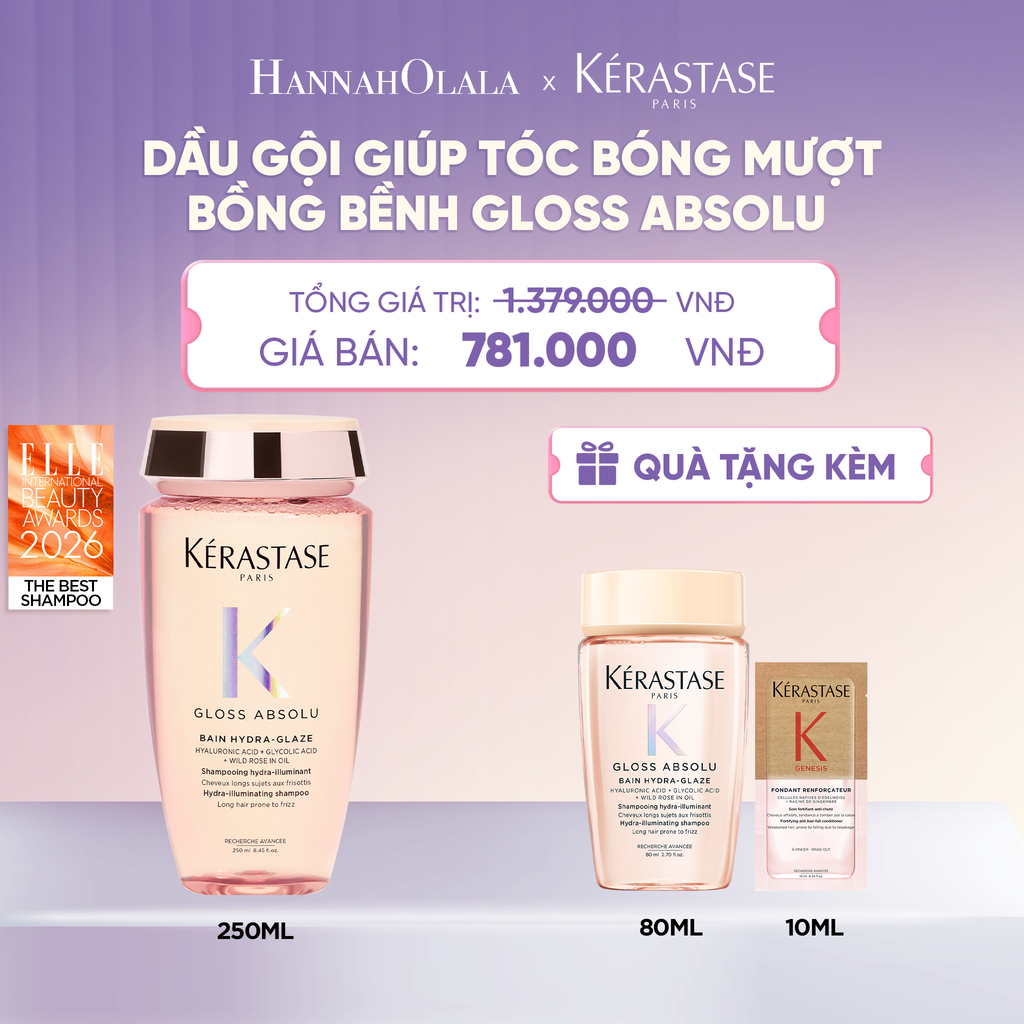  [SẢN PHẨM MỚI] DẦU GỘI GIÚP TÓC BÓNG MƯỢT BỒNG BỀNH KÉRASTASE GLOSS ABSOLU BAIN 250ML  - L006 