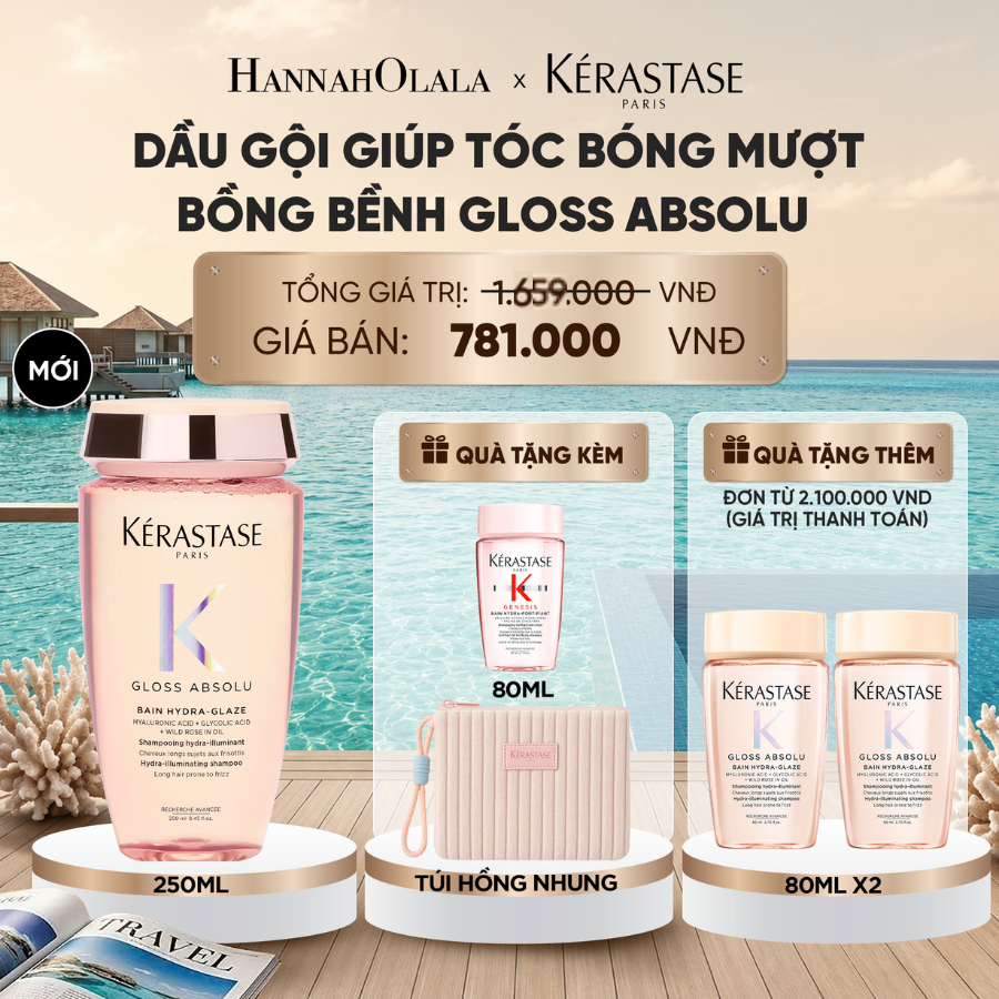  [SẢN PHẨM MỚI] DẦU GỘI GIÚP TÓC BÓNG MƯỢT BỒNG BỀNH KÉRASTASE GLOSS ABSOLU BAIN 250ML_ D724 