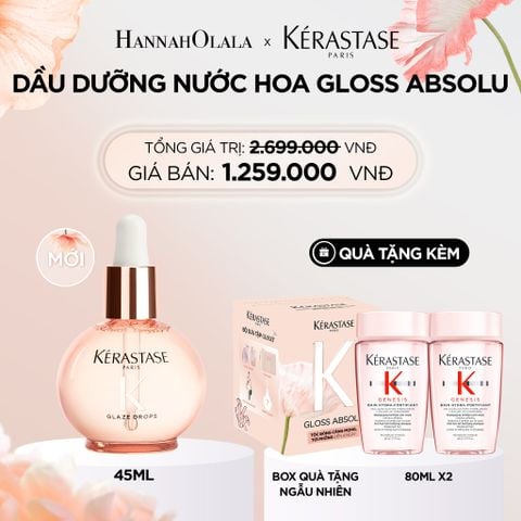  DEAL 12: DẦU DƯỠNG NƯỚC HOA GIÚP TÓC BÓNG MƯỢT BỒNG BỀNH KÉRASTASE ABSOLU GLAZE DROP 45ML 
