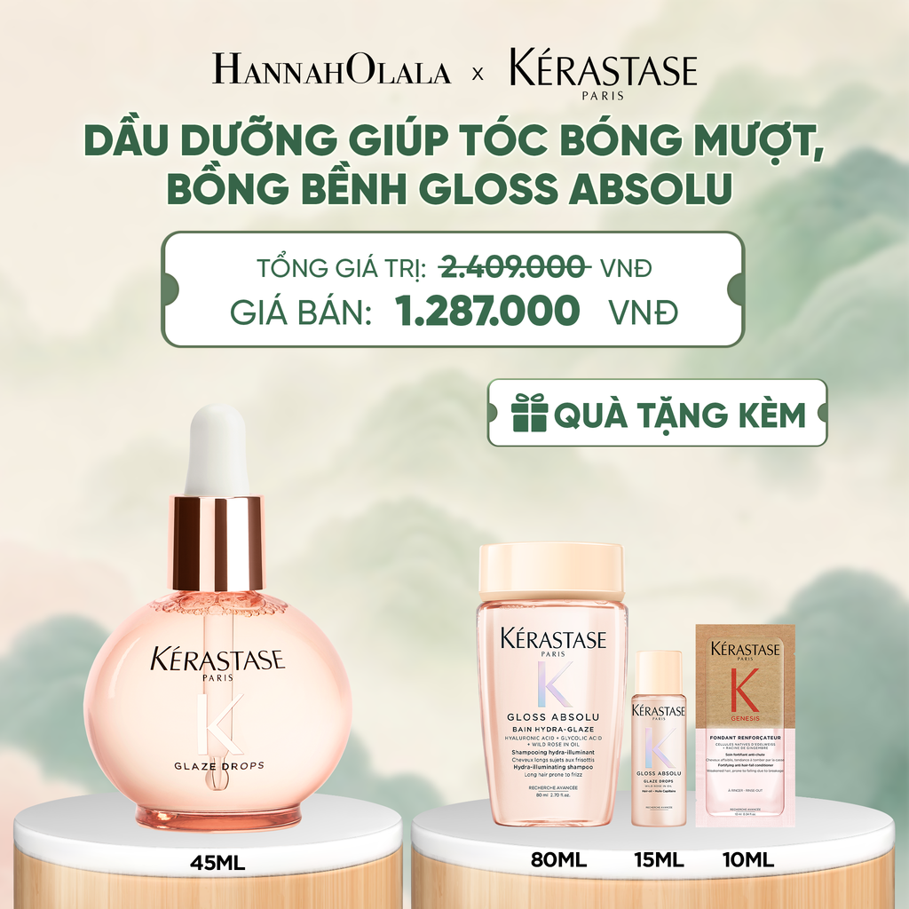 DẦU DƯỠNG NƯỚC HOA GIÚP TÓC BÓNG MƯỢT BỒNG BỀNH KÉRASTASE ABSOLU GLAZE DROP 45ML - A390 