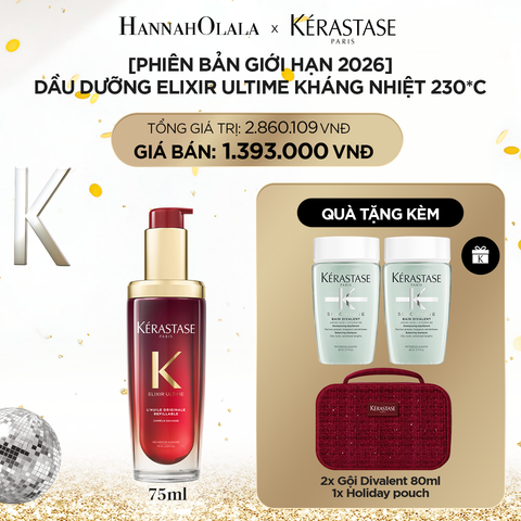  DEAL 2: [FLASH DEAL] [PHIÊN BẢN GIỚI HẠN 2026] DẦU DƯỠNG TÓC ELIXIR ULTIME KÉRASTASE 75ML GIÚP BẢO VỆ TÓC TRƯỚC NHIỆT & GIẢM CHẺ NGỌN 