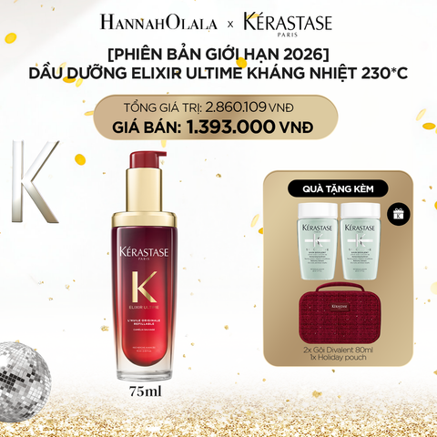  DEAL 2: [FLASH DEAL] [PHIÊN BẢN GIỚI HẠN 2026] DẦU DƯỠNG TÓC ELIXIR ULTIME KÉRASTASE 75ML GIÚP BẢO VỆ TÓC TRƯỚC NHIỆT & GIẢM CHẺ NGỌN 