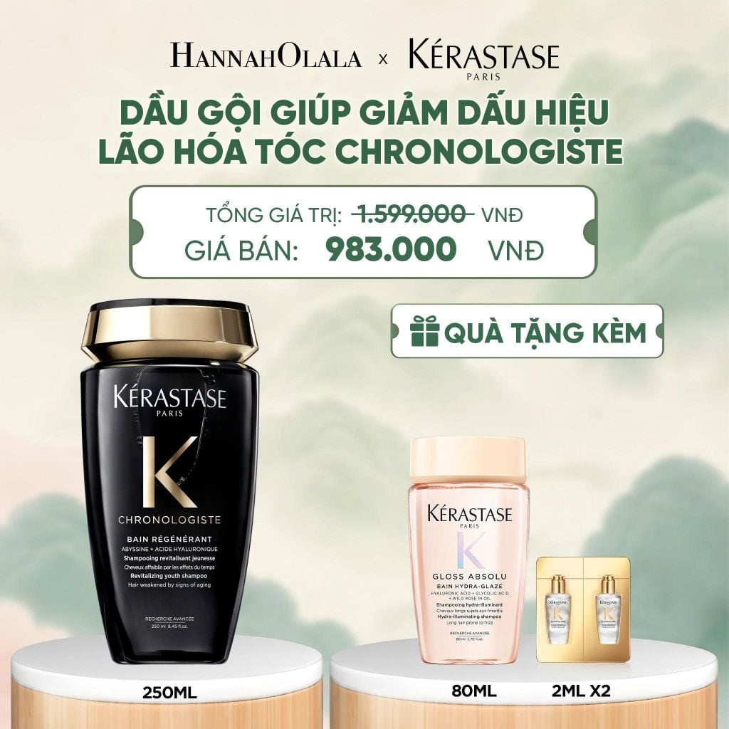  [LẦN ĐẦU RA MẮT] DẦU GỘI KÉRASTASE CHRONOLOGISTE GIÚP GIẢM DẤU HIỆU LÃO HÓA TÓC - BAIN RÉGÉNÉRANT 250ML 