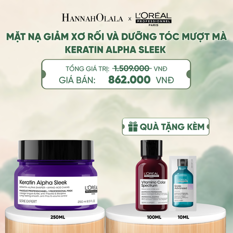  MẶT NẠ GIẢM XƠ RỐI VÀ DƯỠNG TÓC MƯỢT MÀ SERIE EXPERT KERATIN ALPHA SLEEK PROFESSIONAL MASK 250ML - A422 