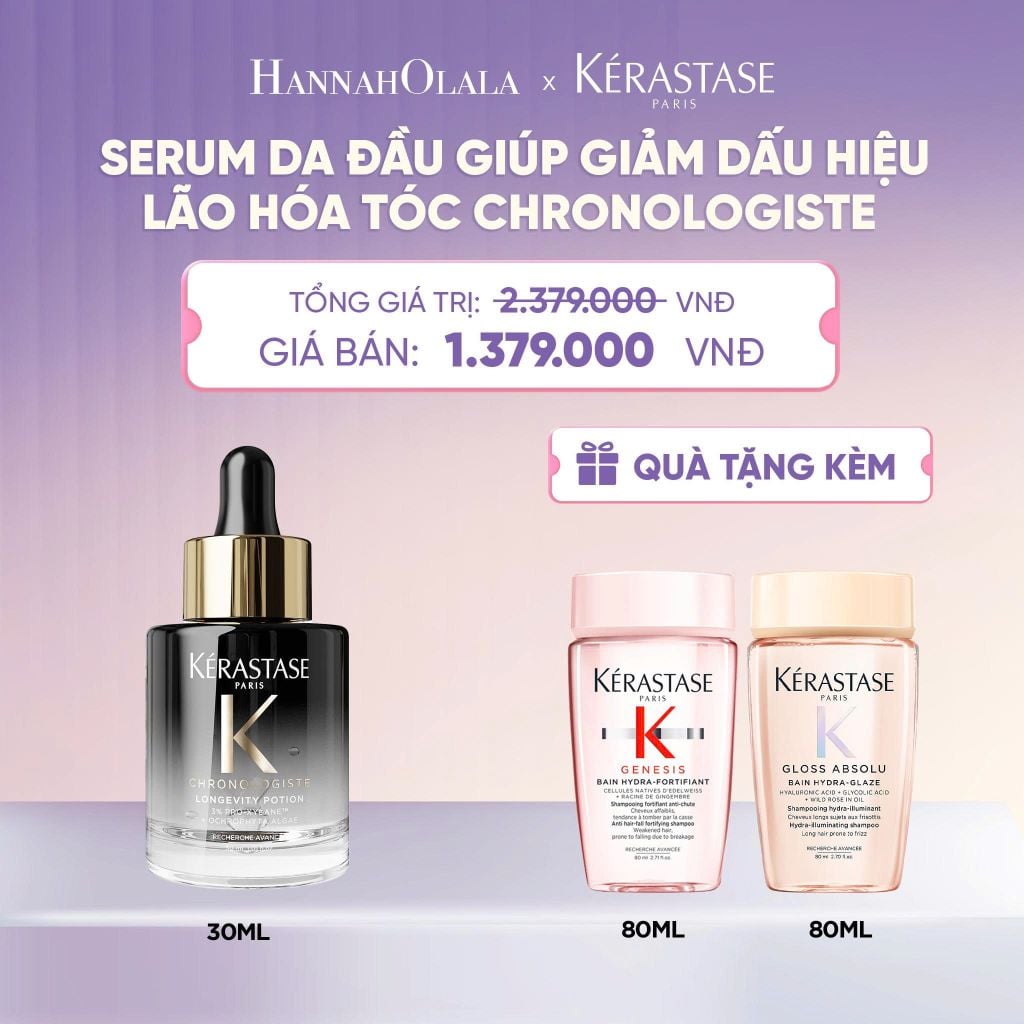  [LẦN ĐẦU RA MẮT] SERUM DA ĐẦU KÉRASTASE CHRONOLOGISTE GIÚP GIẢM DẤU HIỆU LÃO HÓA TÓC - DÀNH CHO DA ĐẦU - LONGEVITY POTION 30ML - L072 