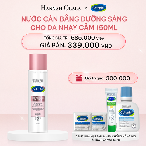  E446_DEAL 6: NƯỚC CÂN BẰNG LÀM SÁNG DỊU LÀNH CHO DA NHẠY CẢM CETAPHIL BRIGHT HEALTHY RADIANCE TONER 150ML 