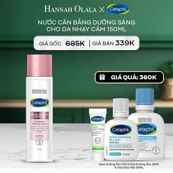  A39_DEAL 6: NƯỚC CÂN BẰNG LÀM SÁNG DỊU LÀNH CHO DA NHẠY CẢM CETAPHIL BRIGHT HEALTHY RADIANCE TONER 150ML 