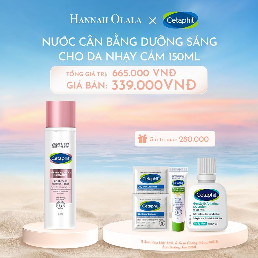  C1056_DEAL 6: NƯỚC CÂN BẰNG LÀM SÁNG DỊU LÀNH CHO DA NHẠY CẢM CETAPHIL BRIGHT HEALTHY RADIANCE TONER 150ML 
