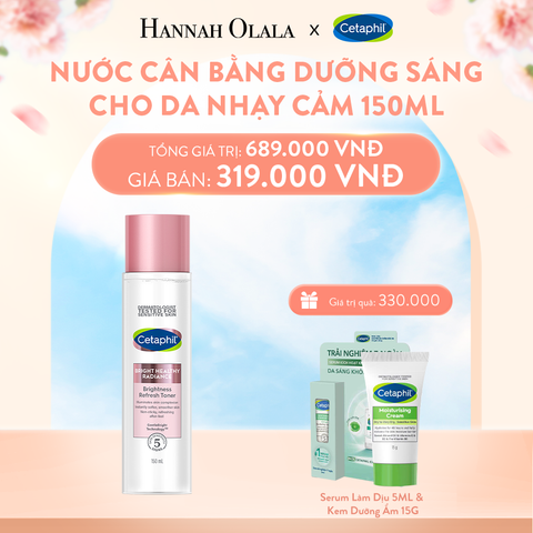  A174_DEAL 7: NƯỚC CÂN BẰNG LÀM SÁNG DỊU LÀNH CHO DA NHẠY CẢM CETAPHIL BRIGHT HEALTHY RADIANCE TONER 150ML 