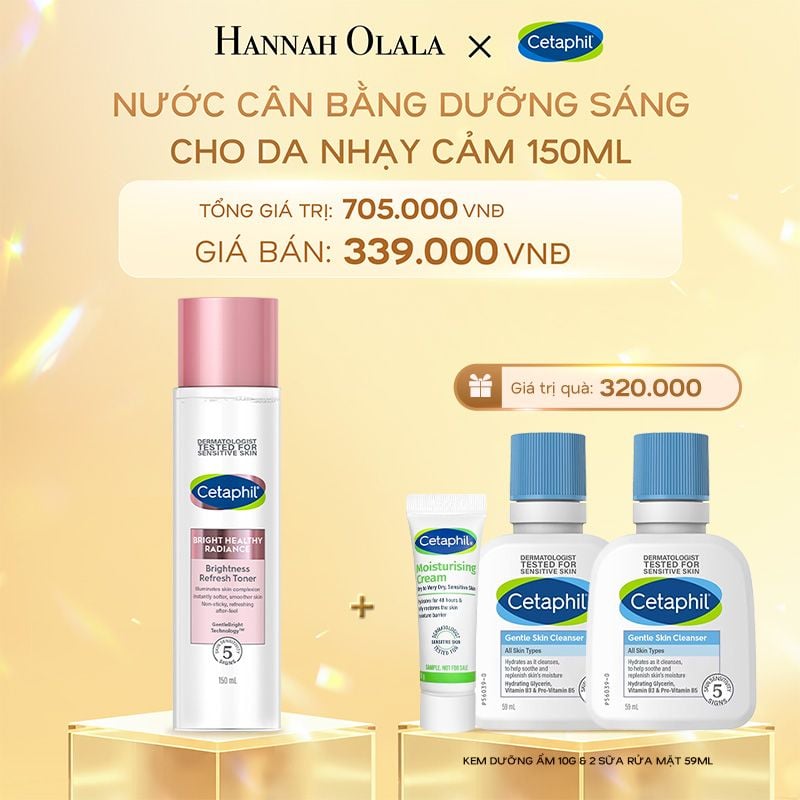  DEAL 6: NƯỚC CÂN BẰNG LÀM SÁNG DỊU LÀNH CHO DA NHẠY CẢM CETAPHIL BRIGHT HEALTHY RADIANCE TONER 150ML 