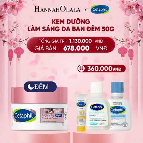  DEAL 8: KEM DƯỠNG ẨM SÁNG DA BAN ĐÊM DỊU LÀNH CHO DA NHẠY CẢM CETAPHIL BRIGHT HEALTHY RADIANCE NIGHT CREAM 50G 