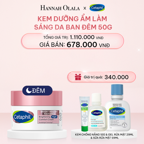  E448_DEAL 8: KEM DƯỠNG ẨM SÁNG DA BAN ĐÊM DỊU LÀNH CHO DA NHẠY CẢM CETAPHIL BRIGHT HEALTHY RADIANCE NIGHT CREAM 50G 