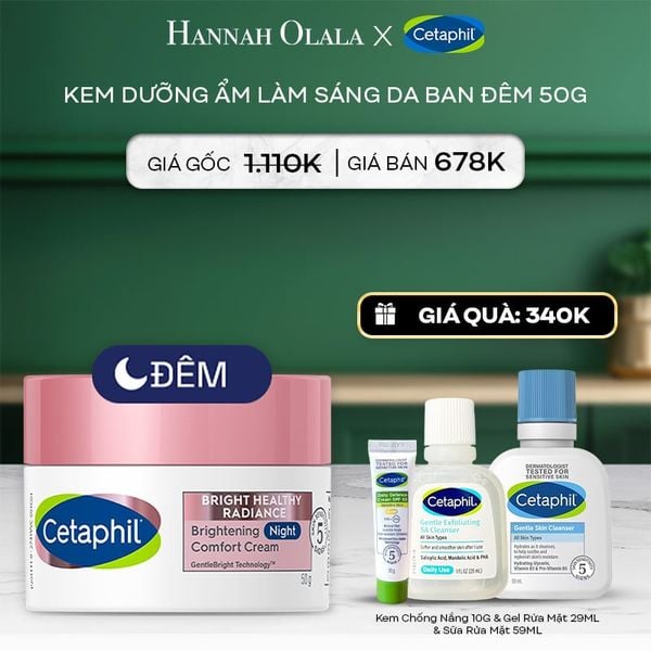  A41_DEAL 8: KEM DƯỠNG ẨM SÁNG DA BAN ĐÊM DỊU LÀNH CHO DA NHẠY CẢM CETAPHIL BRIGHT HEALTHY RADIANCE NIGHT CREAM 50G 