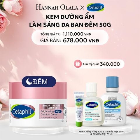  E424: DEAL 8: KEM DƯỠNG ẨM SÁNG DA BAN ĐÊM DỊU LÀNH CHO DA NHẠY CẢM CETAPHIL BRIGHT HEALTHY RADIANCE NIGHT CREAM 50G 