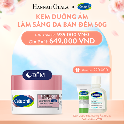  A176_DEAL 9: KEM DƯỠNG ẨM SÁNG DA BAN ĐÊM DỊU LÀNH CHO DA NHẠY CẢM CETAPHIL BRIGHT HEALTHY RADIANCE NIGHT CREAM 50G 