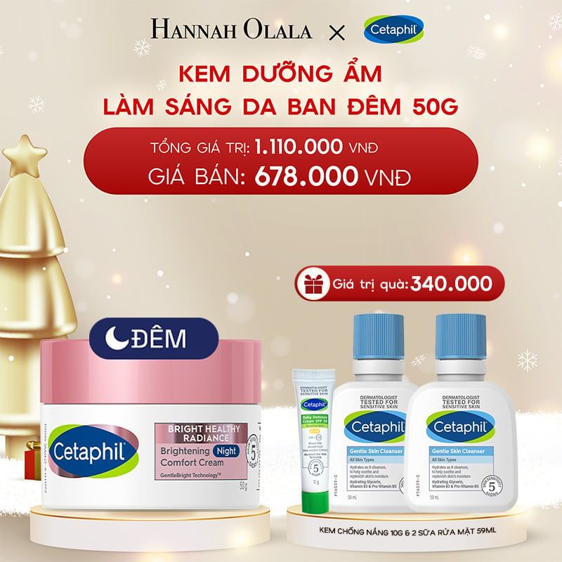  DEAL 8: KEM DƯỠNG ẨM SÁNG DA BAN ĐÊM DỊU LÀNH CHO DA NHẠY CẢM CETAPHIL BRIGHT HEALTHY RADIANCE NIGHT CREAM 50G 